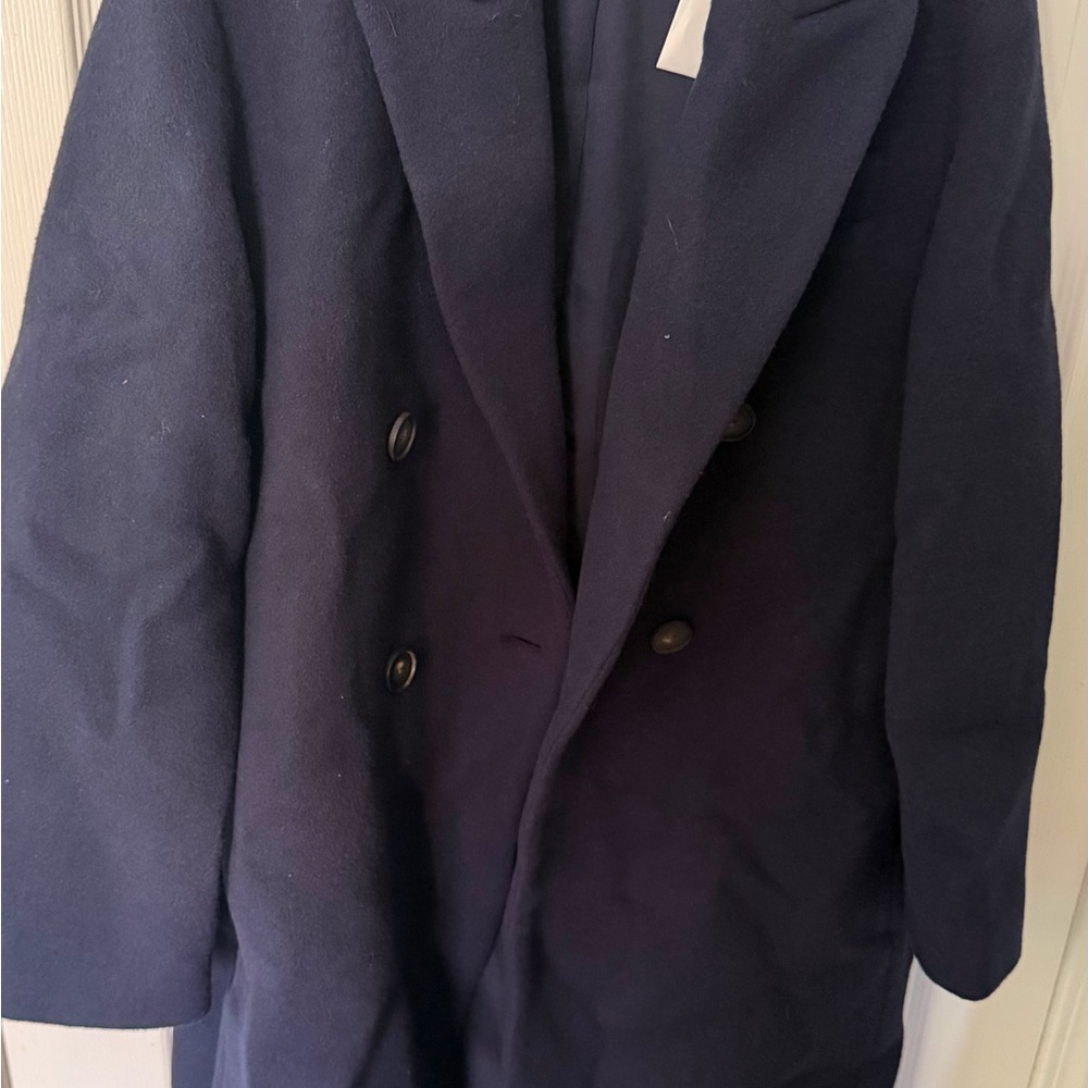 Vince Navy Double-Breasted Coat